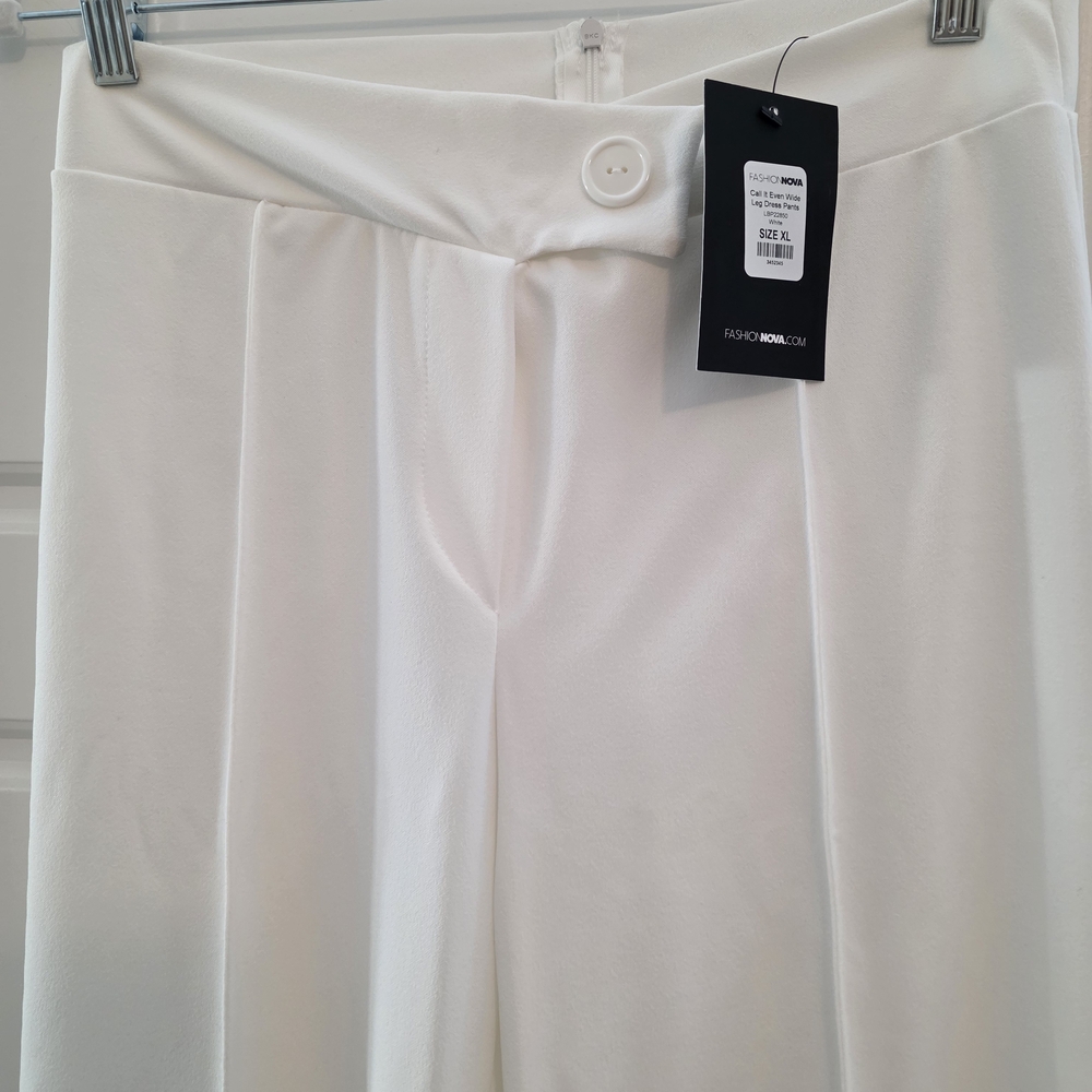 Fashion Nova Cream Wide Leg Pants